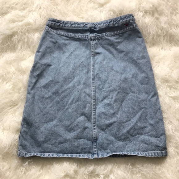 4/$25 VTG TOMMY HILFIGER LIGHT WASH DENIM SKIRT‎ - Picture 5 of 6